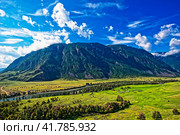 Долина реки Чулышман. Урочище Аккурум. Горный Алтай. Стоковое фото, фотограф Макаров Алексей / Фотобанк Лори
