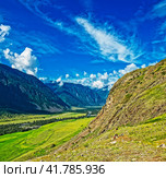 Долина реки Чулышман. Урочище Аккурум. Горный Алтай. Стоковое фото, фотограф Макаров Алексей / Фотобанк Лори