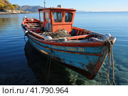 In Search of Fish: Fishing Boat on the High Seas. Стоковое AI-изображение, AI-художник Юрий Поздников / Фотобанк Лори