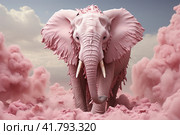 Pink Elephant  Generative AI. Стоковое AI-изображение, AI-художник Анна Кривицкая / Фотобанк Лори