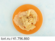 Missing pancake. The first pancake is always lumpy. Стоковое фото, фотограф Сергей Долгов / Фотобанк Лори