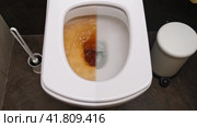 Before and after comparison of the bathroom shows the problem of clogged pipes and the effectiveness of plumbing services. Стоковое видео, видеограф Андрей Журавлев / Фотобанк Лори