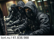 Two ardmed men robbing a bank. Robbers robbing a bank. Стоковое AI-изображение, AI-художник Ирина Михайличенко / Фотобанк Лори