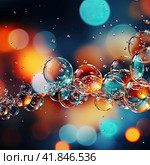 Soap bubbles on a background of bright unfocused colors. Generated by AI. Стоковое AI-изображение, AI-художник Ярославский Максим / Фотобанк Лори