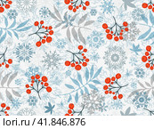 Wnter seamless white pattern. Стоковая иллюстрация, иллюстратор Ольга Дроздова / Фотобанк Лори