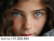 Portrait of a sweet and beautiful girl in close-up. Стоковое AI-изображение, AI-художник Ярославский Максим / Фотобанк Лори