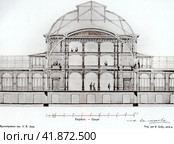 План курзала, разрез (архитектор З.Я. Леви, 1900). Сестрорецкий курорт. Редакционное фото, фотограф Сергей Елизарьев / Фотобанк Лори