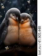 Two little penguins,Generative AI. Стоковое AI-изображение, AI-художник Анна Кривицкая / Фотобанк Лори