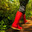 A girl in red rubber boots is walking along a forest path. Outdoor activities and hiking with children. Beautiful landscape with a footpath among trees and bushes. Summer holidays and adventures. Стоковое фото, фотограф Андрей Степанов / Фотобанк Лори