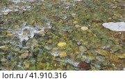 Aerial drone video of Altai river Bashkaus. Drone moves sideways and camera looks down. Стоковое видео, видеограф Сергей Пристяжнюк (Serg Zastavkin) / Фотобанк Лори