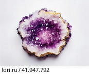 amethyst semigem geode crystals geological mineral on white background. ai. Стоковое AI-изображение, AI-художник Lamina Akulova / Фотобанк Лори