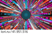 3D Kaleidoscope seamless loop Psychedelic Trippy Futuristic Traditional Tunnel Pattern for Consciousness Meditation Background Video Relaxing Ethnic Colorful pattern Chakra Kundalini Yoga. Стоковое видео, видеограф Ирина Ткачук / Фотобанк Лори