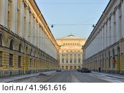 Улица Зодчего Росси в Петербурге (2016 год). Стоковое фото, фотограф Александр Алексеев / Фотобанк Лори