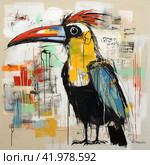 Toucan drawing,Generative AI. Стоковое AI-изображение, AI-художник Анна Кривицкая / Фотобанк Лори