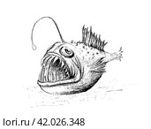 Рыба-удильщик. Стоковая иллюстрация, иллюстратор Anastasiya Emelyanova / Фотобанк Лори