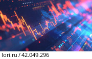 Luminous stock chart. Стоковое AI-изображение, AI-художник Кирилл Черезов / Фотобанк Лори