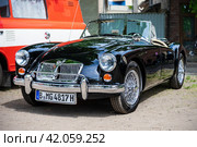 WERDER (HAVEL), GERMANY - MAY 20, 2023: The sports car MG MGA. Oldtimer - Festival Werder Classics 2023. Редакционное фото, фотограф Sergey Kohl / Фотобанк Лори