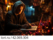 Teenager playing computer game gambling addiction, addiction  Generative AI. Стоковое AI-изображение, AI-художник Анна Кривицкая / Фотобанк Лори