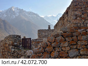 Kyunnyum village, destroyed after deportation of Balkar people, in early spring, Village of Upper Balkaria, Cherek District, Kabardino-Balkarian Republic, Russia (2023 год). Стоковое фото, фотограф Алексей Антипов / Фотобанк Лори