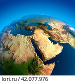 View of the Middle East from Space. Стоковая иллюстрация, иллюстратор Антон Балаж / Фотобанк Лори