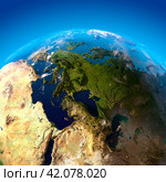 View on Europe from a height of satellites. Стоковая иллюстрация, иллюстратор Антон Балаж / Фотобанк Лори