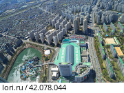 Вид на город с башни Lotte World , Сеул (2018 год). Редакционное фото, фотограф Римма Тельнова / Фотобанк Лори