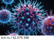 A close up of a virus that has been infected, AI. Стоковое AI-изображение, AI-художник Терехова Марина / Фотобанк Лори