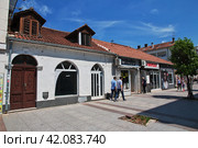 Podgorica, Montenegro - 07 May 2018: The street in Podgorica city, Montenegro. Редакционное фото, фотограф Сергей Стрелков / Фотобанк Лори