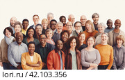 There is strength in unity. A group of colleagues stand together in a group and look at the camera. Стоковое AI-изображение, AI-художник Ярославский Максим / Фотобанк Лори