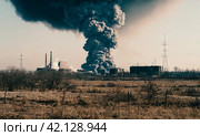 Взрыв на АЭС,фото реалистичность,серия (Охрана природы), Nuclear power plant explosion, photo realistic, series (Nature Conservation) Стоковое AI-изображение, AI-художник Миронов Павел / Фотобанк Лори