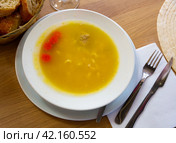 Traditional Catalan Escudella soup. Стоковое фото, фотограф Яков Филимонов / Фотобанк Лори