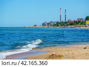 Каспийское море, пляж. Город Каспийск, Республика Дагестан (2023 год) Стоковое фото, фотограф Руслан Лесков / Фотобанк Лори