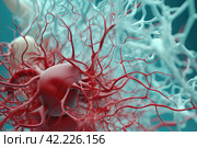 Cerebral vessels in the focus. Generate Ai. Стоковое AI-изображение, AI-художник Иван Рябоконь / Фотобанк Лори