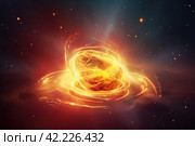 Burning gravitational star. Generate Ai. Стоковое AI-изображение, AI-художник Иван Рябоконь / Фотобанк Лори