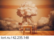 Against nuclear day. Generate Ai. Стоковое AI-изображение, AI-художник Иван Рябоконь / Фотобанк Лори