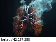 Lungs after smoking. Generate Ai. Стоковое AI-изображение, AI-художник Иван Рябоконь / Фотобанк Лори
