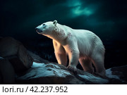 Polar bear rock. Generate Ai. Стоковое AI-изображение, AI-художник Иван Рябоконь / Фотобанк Лори