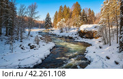 Весна, март, апрель, май.  Ручей, река. Spring, March, April, May.  A stream, a river. Стоковое AI-изображение, AI-художник Гер Олег / Фотобанк Лори
