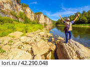 wonderful beautiful rocks of the big ay pristes on a summer sunny day. Стоковое фото, фотограф Акиньшин Владимир / Фотобанк Лори