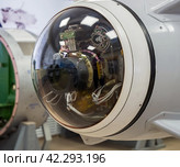 Система наведения крылатой ракеты Х-59М, музей истории крылатых ракет, город Дубна Московской области (2023 год). Редакционное фото, фотограф Вячеслав Палес / Фотобанк Лори