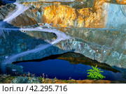 an old abandoned quarry near the town of Sibay in the Republic of Bashkortostan in the Southern Urals. Стоковое фото, фотограф Акиньшин Владимир / Фотобанк Лори
