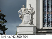 Барельеф павильона № 59 "Зерно (Золото)". ВДНХ. Москва (2011 год). Редакционное фото, фотограф lana1501 / Фотобанк Лори
