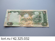 The Arab Emirates Dirham Arabic. ISO code AED is the official currency of the United Arab Emirates. Dirham is subdivided into 100 fils. Dirham was officially pegged to the IMF special drawing rights (2023 год). Стоковое фото, фотограф Юлия Петровская / Фотобанк Лори
