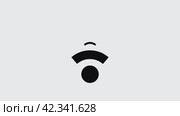 Wireless network icon. Wifi symbol. Animation of wifi element in 4K on white. Стоковое видео, видеограф Наталия Попова / Фотобанк Лори