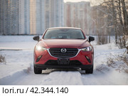 KRASNOYARSK, RUSSIA - November 28, 2023: Mazda CX-3. Редакционное фото, фотограф Плотников Дмитрий / Фотобанк Лори