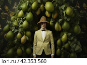 Persevering Farmer man avocado tree. Generate Ai. Стоковое AI-изображение, AI-художник Иван Рябоконь / Фотобанк Лори