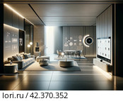 Showing medical futuristic background futuristic room. Стоковое AI-изображение, AI-художник Tamara Sushko / Фотобанк Лори