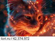 Необыкновенный кот. Стоковое AI-изображение, AI-художник Щеголева Ольга / Фотобанк Лори