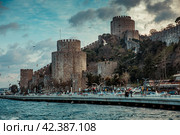 Румельская крепость, Румелихисар в Стамбуле (2019 год). Стоковое фото, фотограф Андрей Бойков / Фотобанк Лори