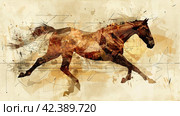 Horse form, abstract  Generative AI. Стоковое AI-изображение, AI-художник Анна Кривицкая / Фотобанк Лори